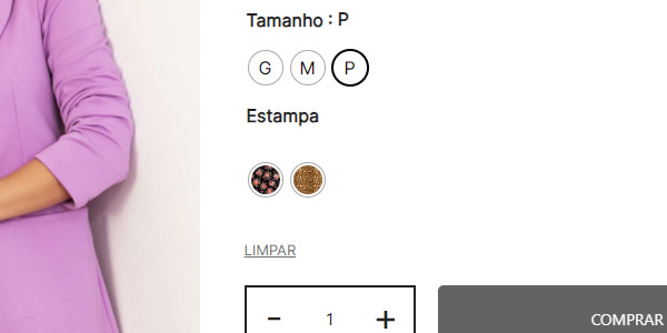 Definir Cores de Variações dos Produtos Variáveis