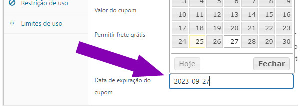 Como criar cupom de desconto com data de validade