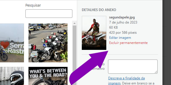 Como excluir imagens do WooCommerce?