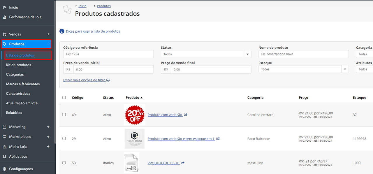 Como exportar produtos da Tray Ecommerce