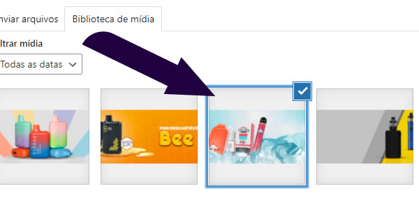 Como alterar slide - selecione a imagem do slideshow